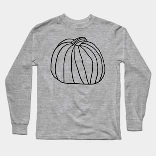 One Big Pumpkin Minimal Line Drawing Long Sleeve T-Shirt